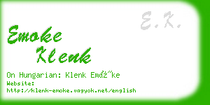 emoke klenk business card